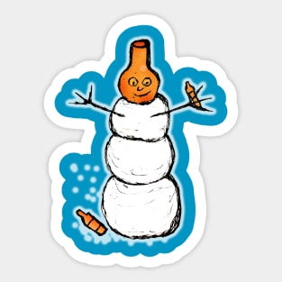 Beer Snowman Sticker